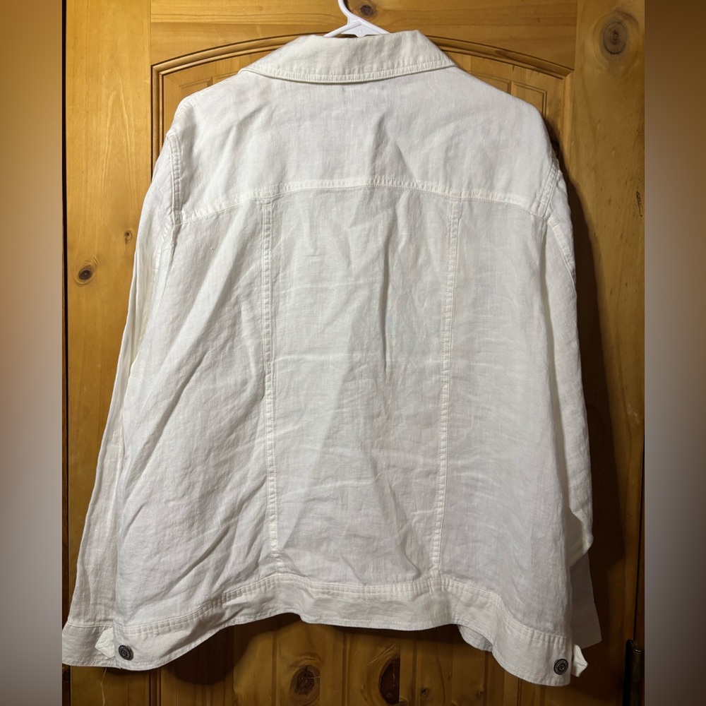 Jones New York Linen Jacket in Cream - Picture 4 of 4